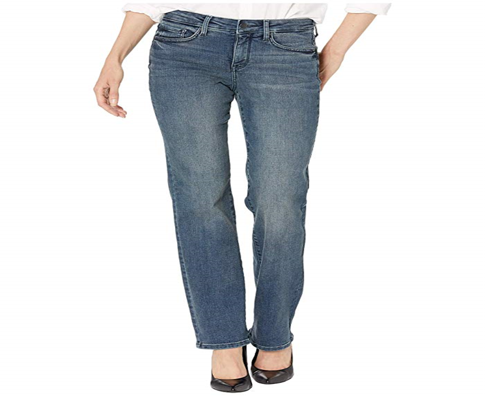 Calça jeans reta Marilyn feminina NYDJ em azul lombardo, tamanho 4