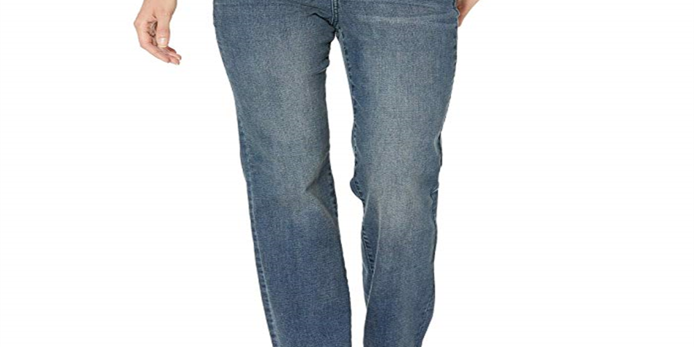 Calça jeans reta Marilyn feminina NYDJ em azul lombardo, tamanho 4
