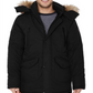 Parka com capuz Halifax Big &amp; Tall masculina com acabamento em pele sintética, jaqueta preta, tamanho 3X
