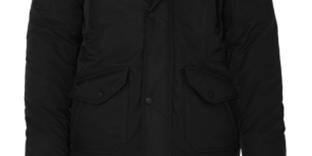 Parka com capuz Halifax Big &amp; Tall masculina com acabamento em pele sintética, jaqueta preta, tamanho 3X