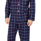 Pijama de flanela xadrez masculino Club Room, azul, tamanho XX-G