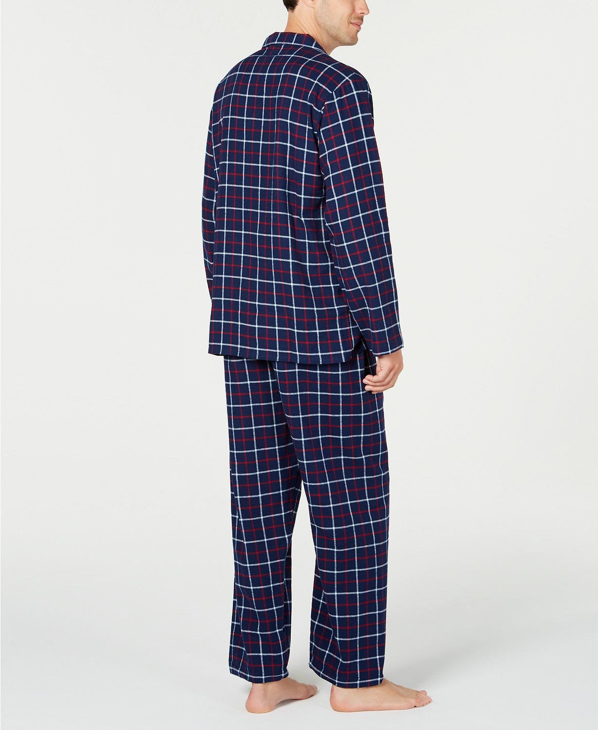 Pijama de flanela xadrez masculino Club Room, azul, tamanho XX-G
