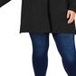 Cardigan feminino Charter Club Plus com botões duplos, preto, tamanho 0X