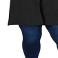 Cardigan feminino Charter Club Plus com botões duplos, preto, tamanho 0X