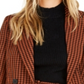 Blazer feminino xadrez Bar III laranja tamanho 2XS