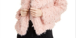 Jaqueta curta e felpuda Self Esteem Juniors, cor blush, tamanho XS