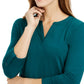 Charter Club Supima Cotton Top com decote aberto, feminino, verde bálsamo, tamanho pequeno