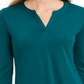 Charter Club Supima Cotton Top com decote aberto, feminino, verde bálsamo, tamanho pequeno