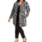 Jaqueta Alfani Feminina Jacquard Aberta Frente Preta Tamanho 0X