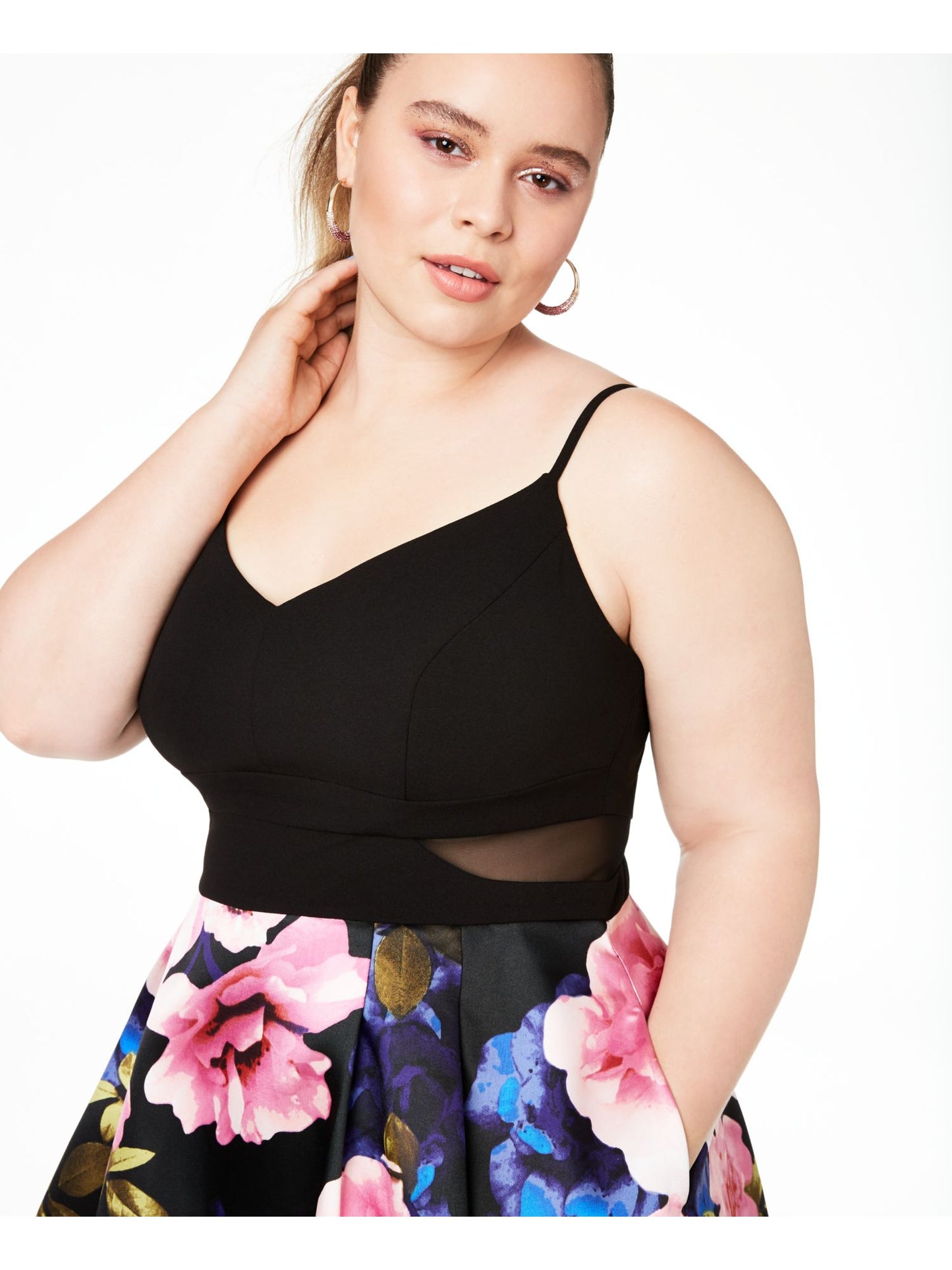 Vestido de festa curto e evasê feminino B DARLIN, tamanho 16W, preto, para crianças