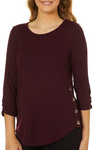 Blusa de manga comprida com botões laterais A. Byer Junior, tamanho grande