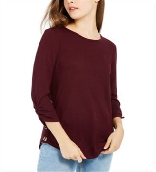 Blusa de manga comprida com botões laterais A. Byer Junior, tamanho grande