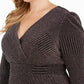 Vestido midi brilhante feminino R&amp;M Richards, metálico, tamanho 18W