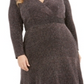 Vestido midi brilhante feminino R&amp;M Richards, metálico, tamanho 18W