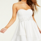 Vestido curto feminino B Darlin para festa, estilo flare, tamanho júnior, branco, tamanho 13/14