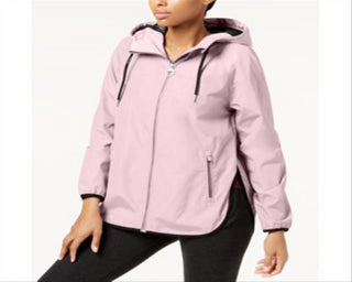 Jaqueta Calvin Klein Performance Feminina com Capuz e Costas Cruzadas Rosa Tamanho P