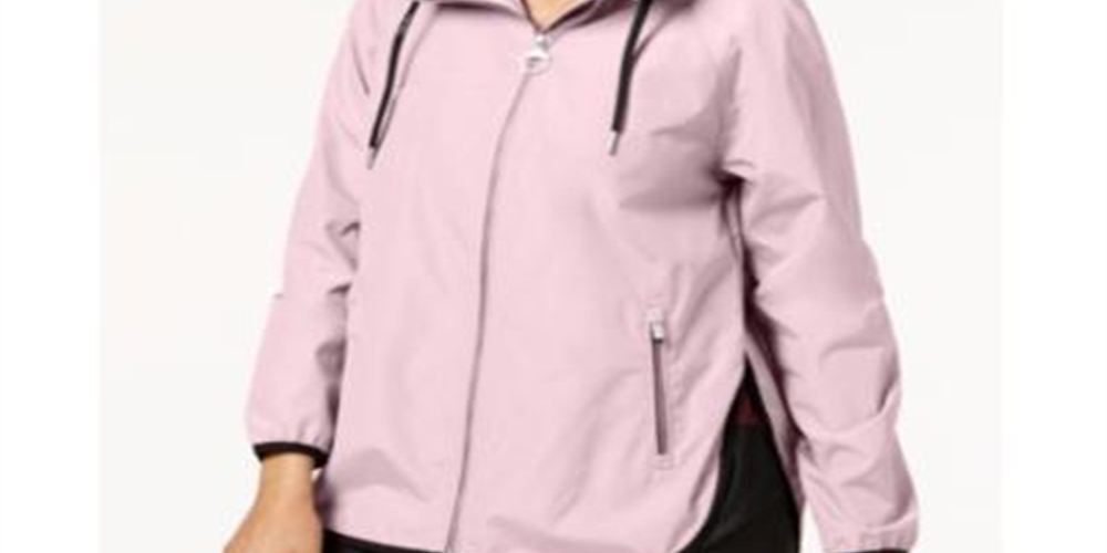 Jaqueta Calvin Klein Performance Feminina com Capuz e Costas Cruzadas Rosa Tamanho P