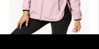 Jaqueta Calvin Klein Performance Feminina com Capuz e Costas Cruzadas Rosa Tamanho P