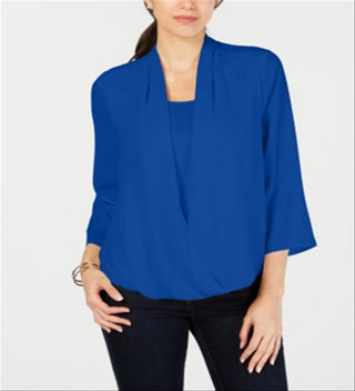 Charter Club Feminino Northern Top Azul Tamanho Pequeno Médio