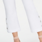 Calça flare feminina JM Collection Petite Cropped com acabamento em botões, branca brilhante, tamanho Petit S
