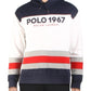 Polo Ralph Lauren Moletom com capuz masculino de lã com blocos de cores, branco, tamanho pequeno
