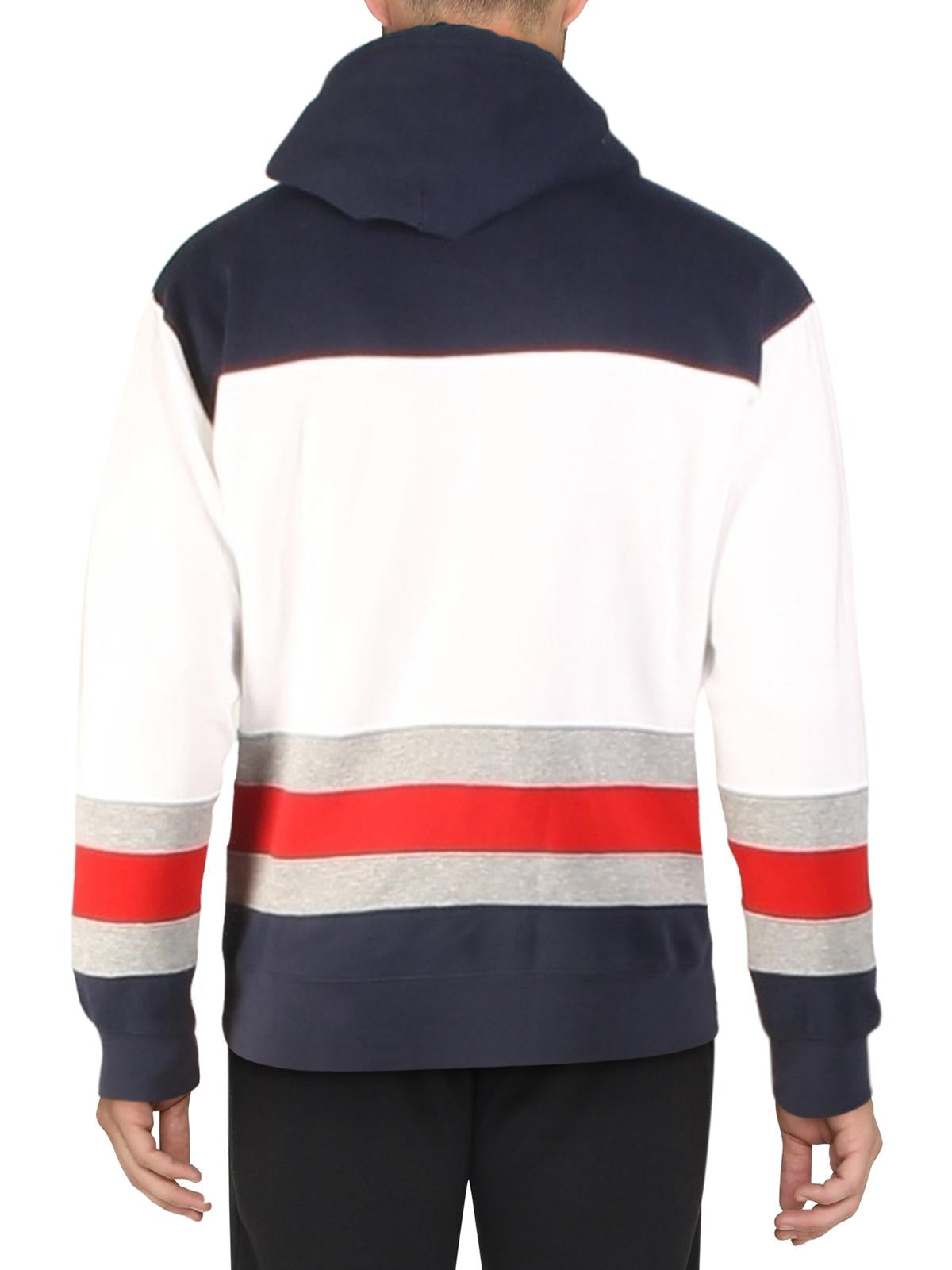 Polo Ralph Lauren Moletom com capuz masculino de lã com blocos de cores, branco, tamanho pequeno