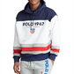 Polo Ralph Lauren Moletom com capuz masculino de lã com blocos de cores, branco, tamanho pequeno