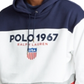 Polo Ralph Lauren Moletom com capuz masculino de lã com blocos de cores, branco, tamanho pequeno