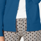 Cardigan feminino de manga comprida com botões na frente, azul, tamanho grande