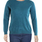 Suéter de cashmere com gola redonda feminino Charter Club, azul, tamanho 0X