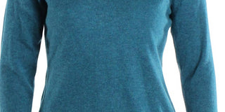 Suéter de cashmere com gola redonda feminino Charter Club, azul, tamanho 0X