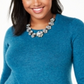 Suéter de cashmere com gola redonda feminino Charter Club, azul, tamanho 0X