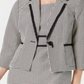 Blazer feminino Kasper Petite com estampa contrastante e acabamento preto, vários tamanhos, 10 P