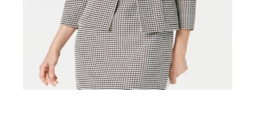 Blazer feminino Kasper Petite com estampa contrastante e acabamento preto, vários tamanhos, 10 P