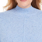 Karen Scott Suéter Feminino Plus Size Gola Alta com Acabamento Canelado e Salpicado Azul Tamanho 1X