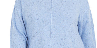 Karen Scott Suéter Feminino Plus Size Gola Alta com Acabamento Canelado e Salpicado Azul Tamanho 1X