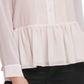 Blusa feminina DKNY com botões, manga comprida e gola, rosa, tamanho G