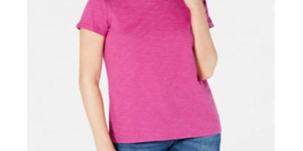 Camiseta feminina Maison Jules, tamanho médio, roxo, tamanho médio