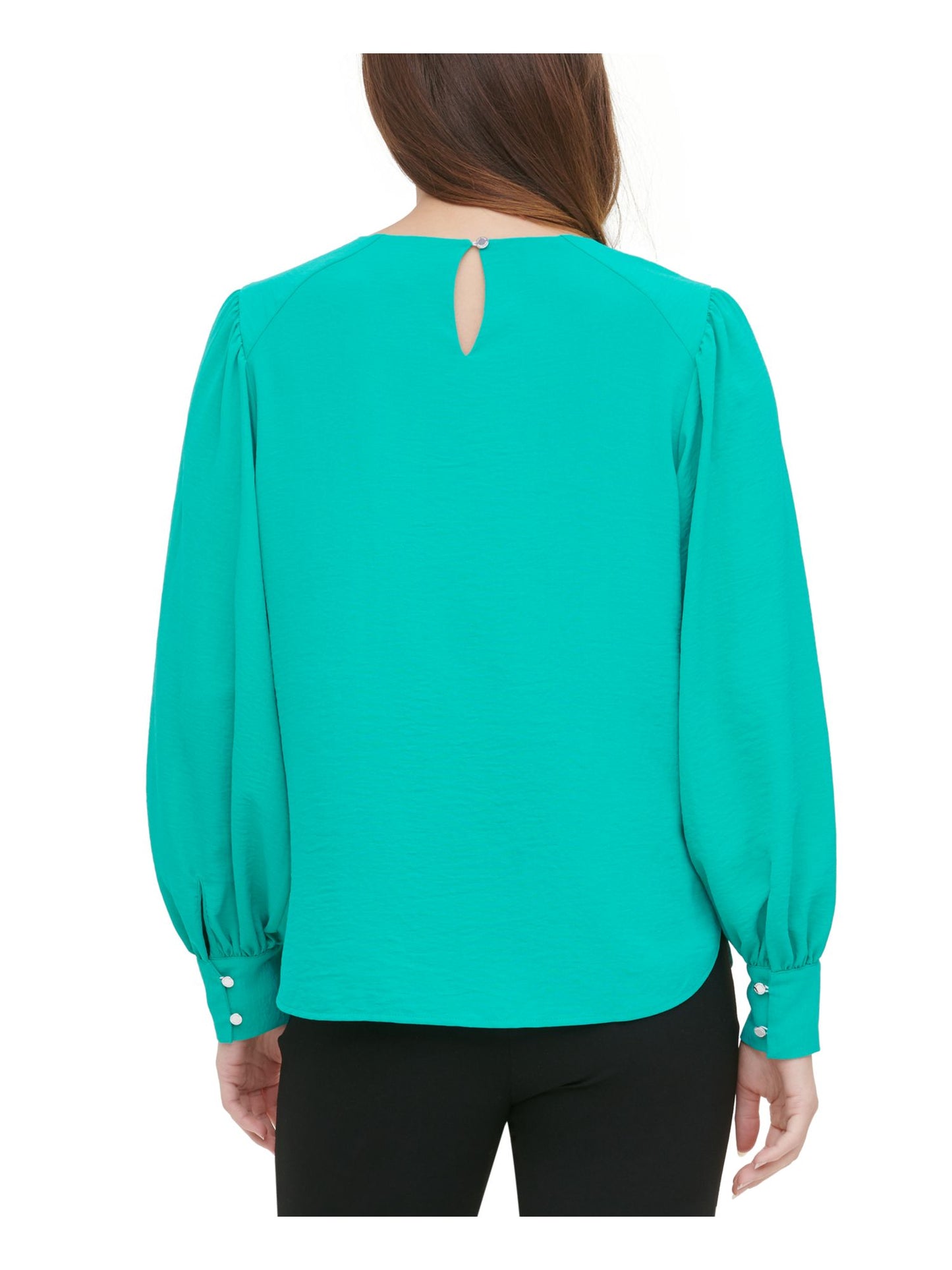 Blusa Calvin Klein Feminina Manga Longa Gola Joia Verde Tamanho P