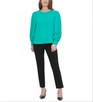 Blusa Calvin Klein Feminina Manga Longa Gola Joia Verde Tamanho P