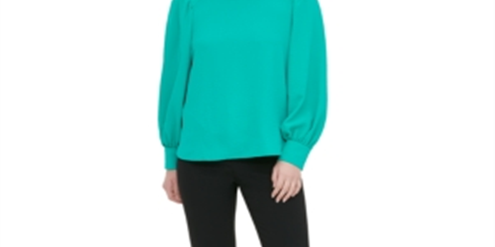Blusa Calvin Klein Feminina Manga Longa Gola Joia Verde Tamanho P