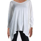 Top trapézio feminino com decote em V e manga 3/4, tamanho XS, marfim, da Free People