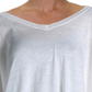 Top trapézio feminino com decote em V e manga 3/4, tamanho XS, marfim, da Free People