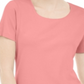 Karen Scott Blusa feminina de manga curta e decote redondo, rosa, tamanho grande