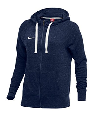 Moletom com capuz Nike W Nk Gym feminino, azul marinho, tamanho pequeno