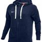 Moletom com capuz Nike W Nk Gym feminino, azul marinho, tamanho pequeno