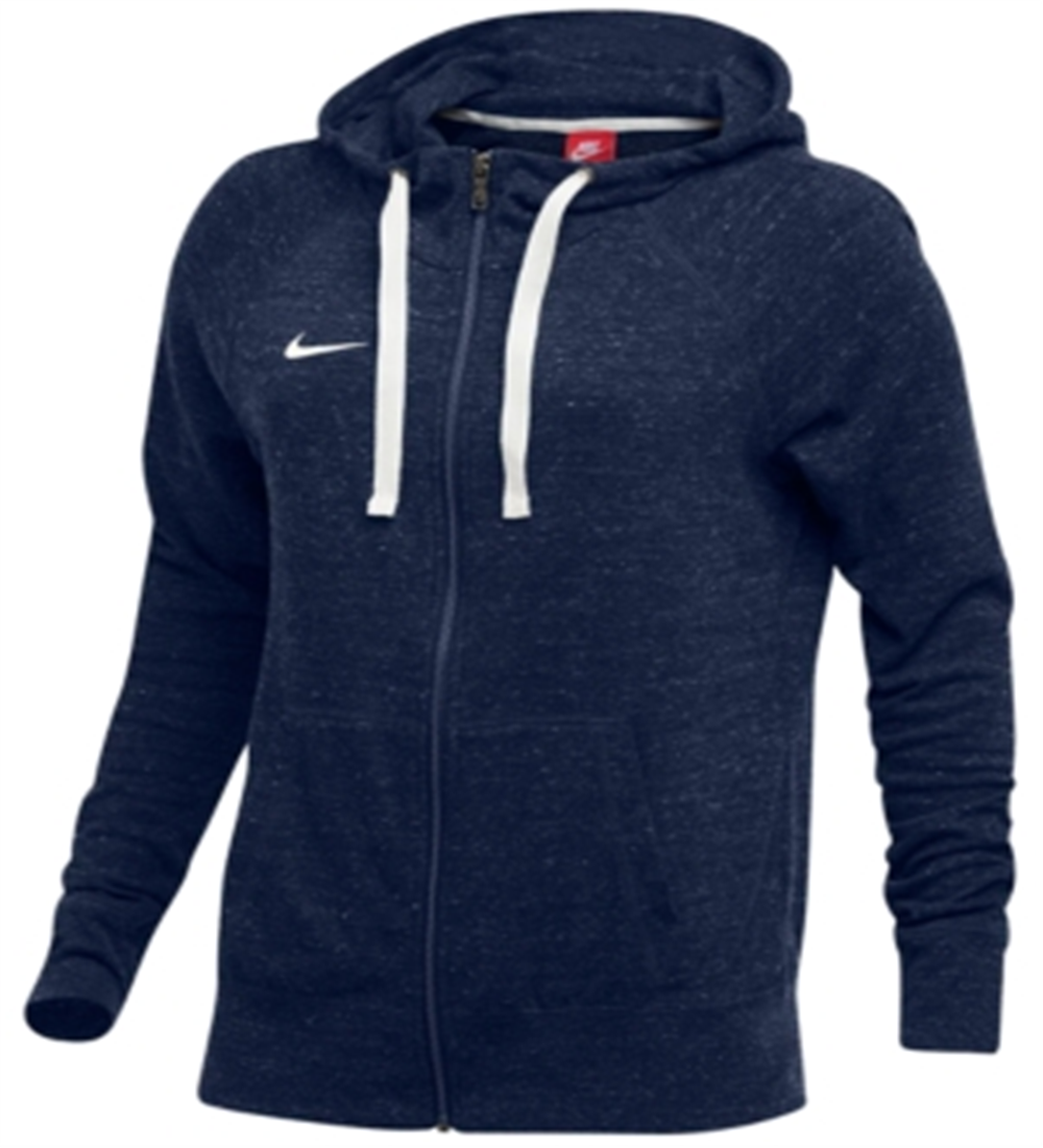 Moletom com capuz Nike W Nk Gym feminino, azul marinho, tamanho pequeno