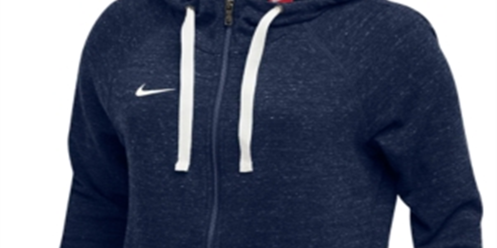 Moletom com capuz Nike W Nk Gym feminino, azul marinho, tamanho pequeno