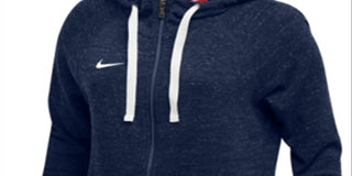 Moletom com capuz Nike W Nk Gym feminino, azul marinho, tamanho pequeno