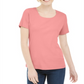 Blusa feminina Karen Scott de manga curta e decote redondo, topázio coral, tamanho M